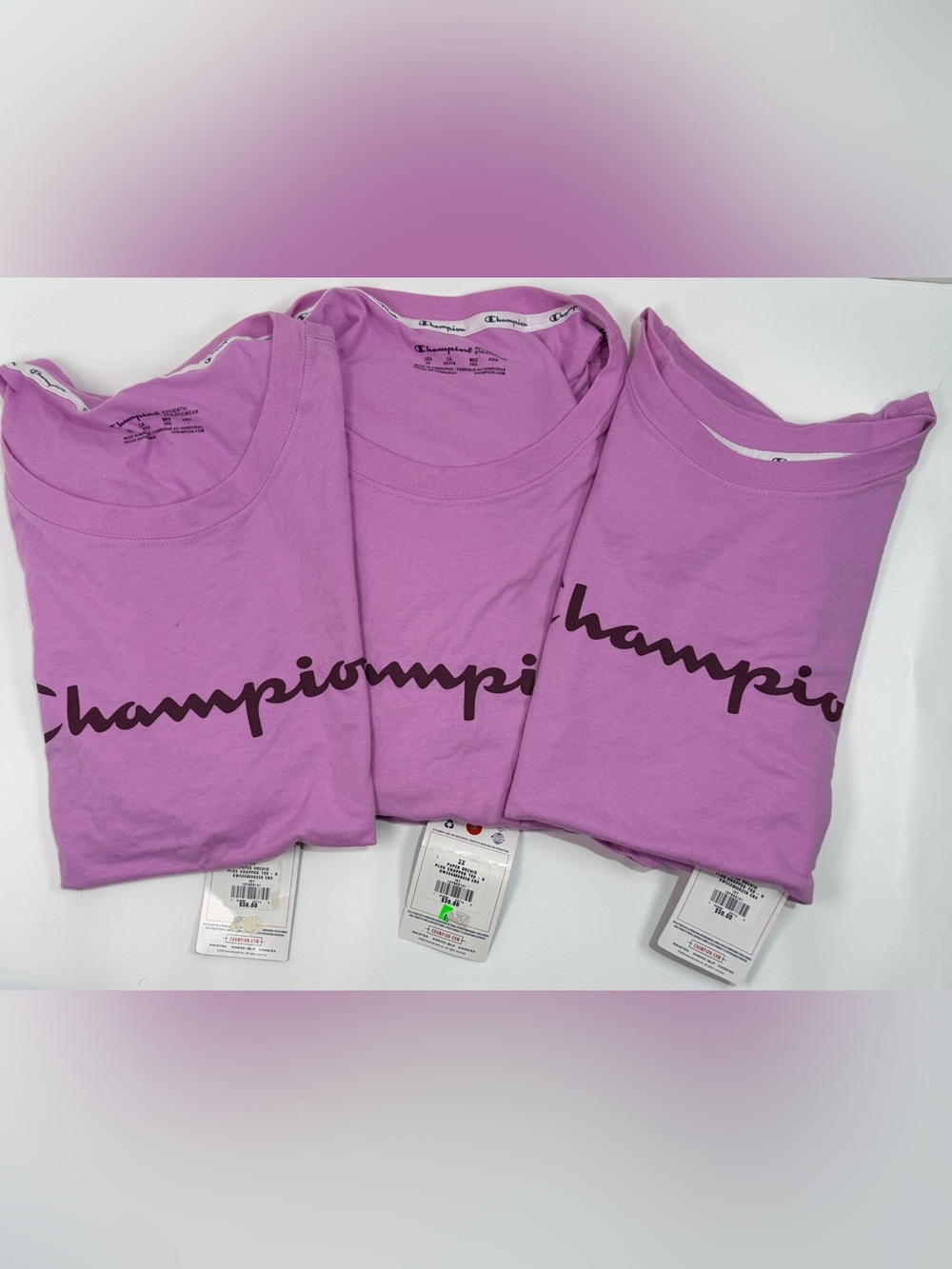 Champion Women's Plus Size Cropped Tee Lot - Paper Orchid - 3 Shirts NWT (3X)